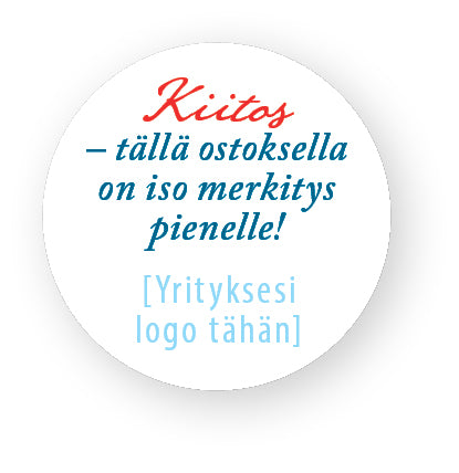Tarra, tarjous veloituksetta (suunnittelu ja painatus)