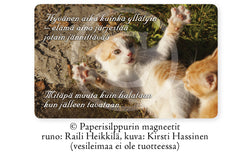 Halaava kissa -runomagneetti, 5 x 8 cm
