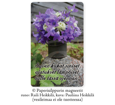 Harakankellokimppu-runomagneetti, 5 x 8 cm
