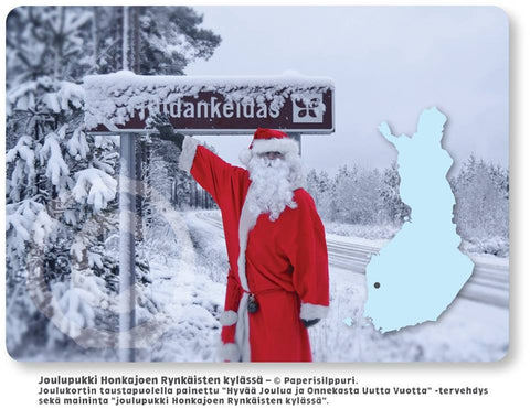 Joulupukki tienhaarassa, A6 joulukortti