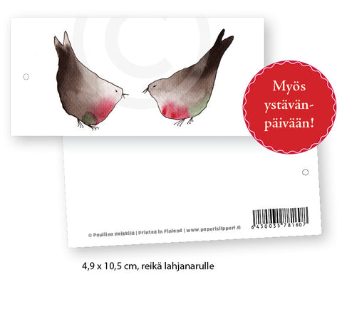 Lintuset, pakettikortti 4,9 x 10,5 cm, 10 kpl nippu