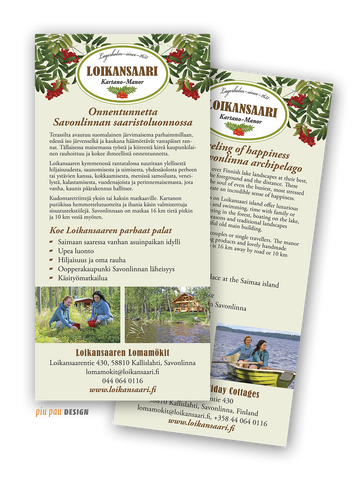 Korttiesite, tarjous veloituksetta (suunnittelu ja painatus)