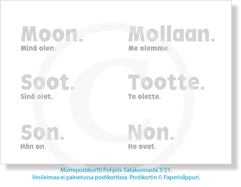 Murretta Pohjois-Satakunnasta, postikortti 3/21