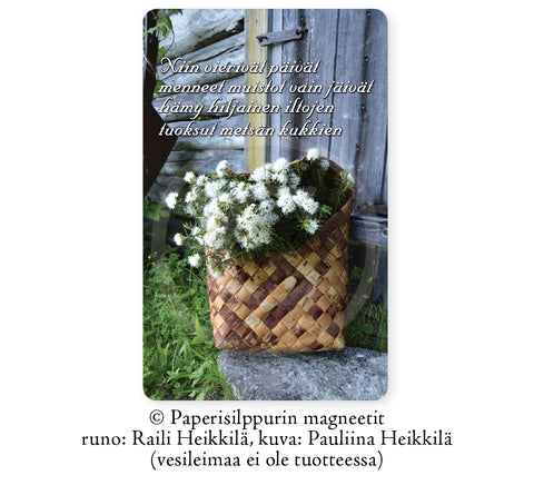Suopursukontti-runomagneetti, 5 x 8 cm