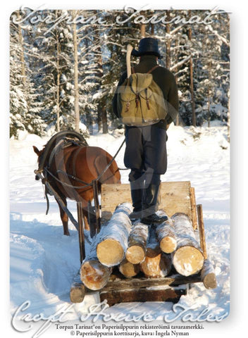 Työhevosmies, Torpan Tarinat® -postikortti A6, 10 kpl
