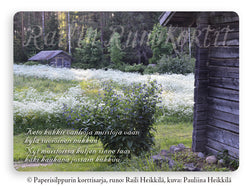 Kukkiva peltomaisema, Railin Runokortti -postikortti