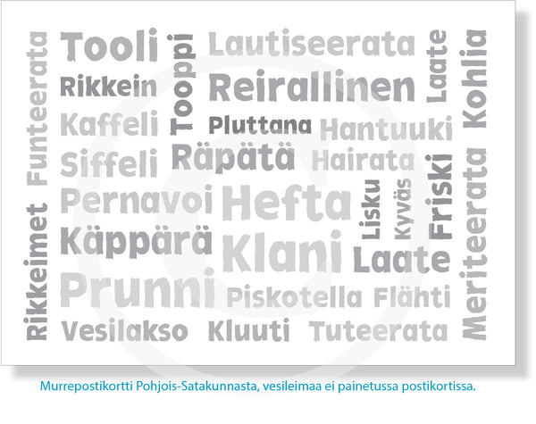 Murresanat Pohjois-Satakunnasta, postikortti A6; 5, 10 tai 20 kpl