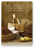 Lajitelma ruoka-aiheisia postikortteja, 12 kpl (Railin Runokortit ja Torpan Tarinat®, ei joulu)